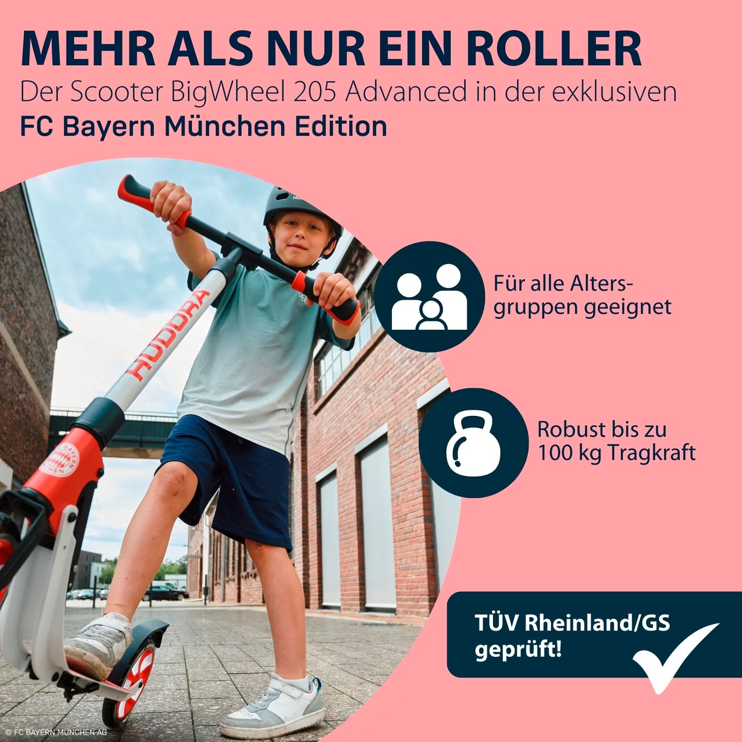 HUDORA BigWheel 205 Advanced, FC Bayern Munich Edition (B-stock)