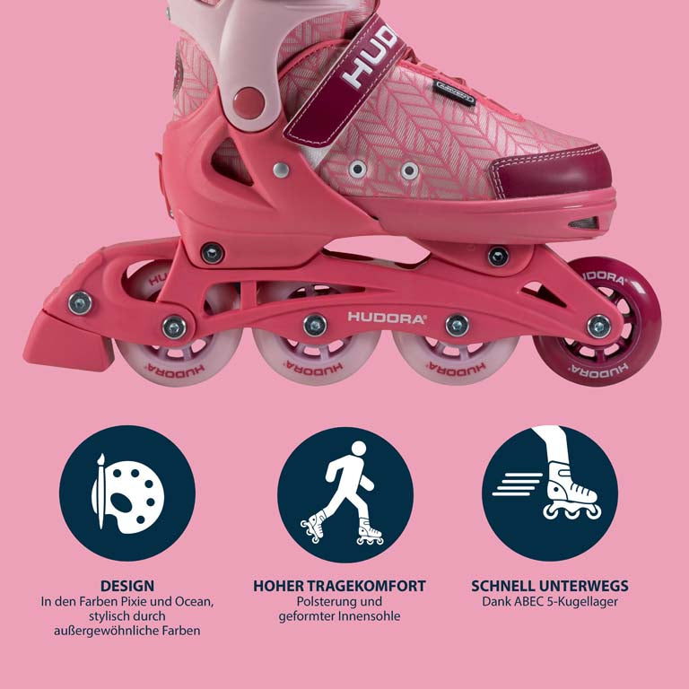 Patins à roues alignées HUDORA, Mia 2.0, Pixie, pointure 29-40