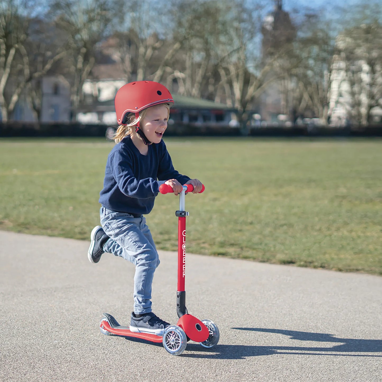 Globber Kinderhelm Primo Lights in New Red - Gr. XS/S (48-53 cm)