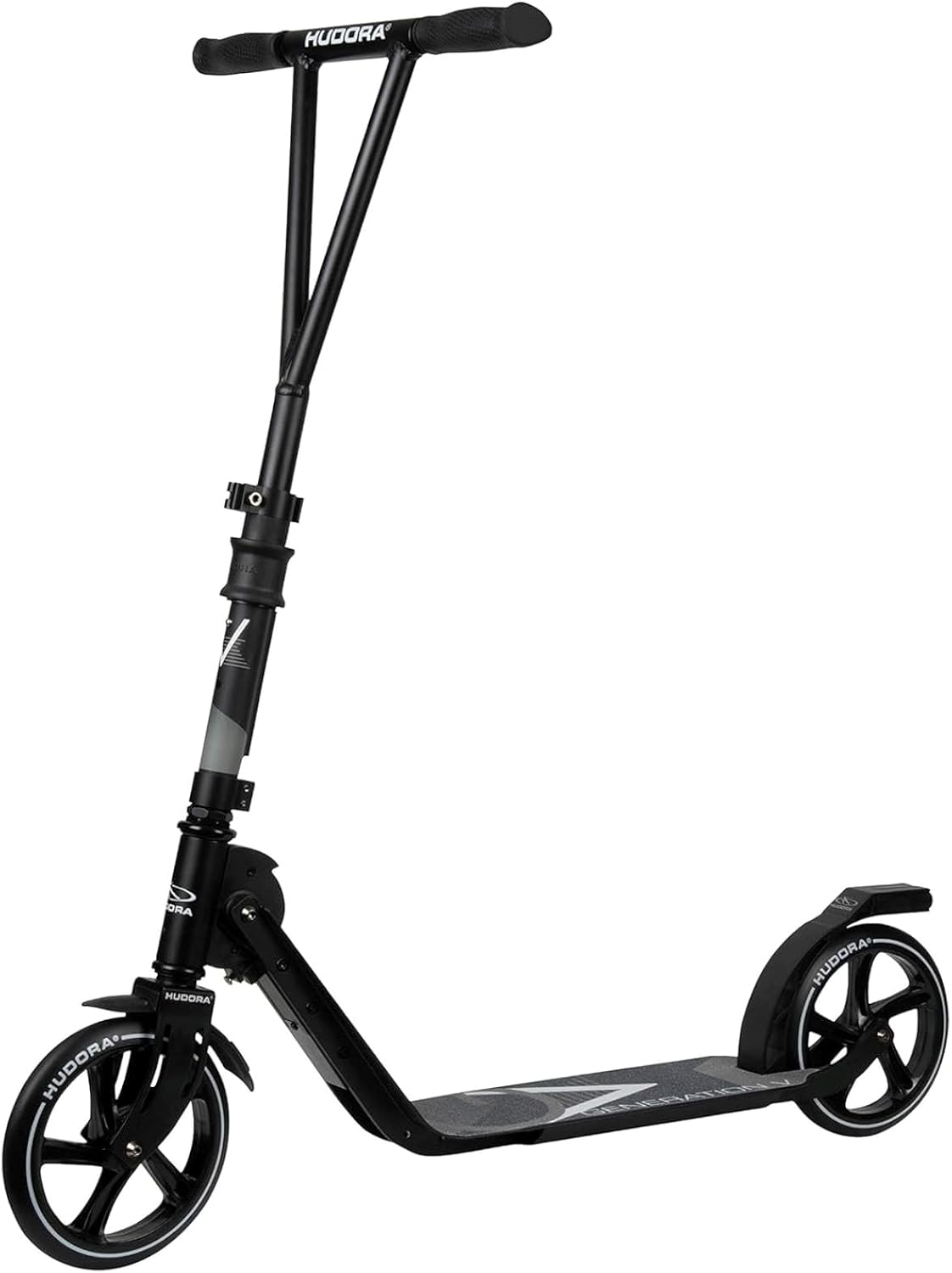 HUDORA BigWheel Generation V 205 Scooter, schwarz für Jugendliche & Erwachsene