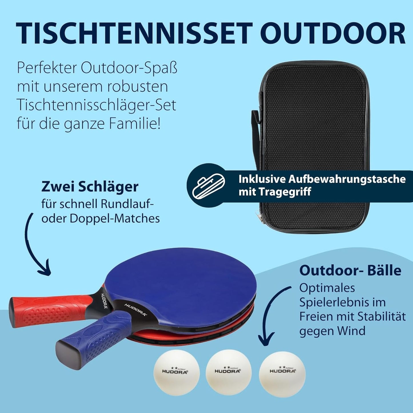 Hudora Outdoor Table Tennis Set