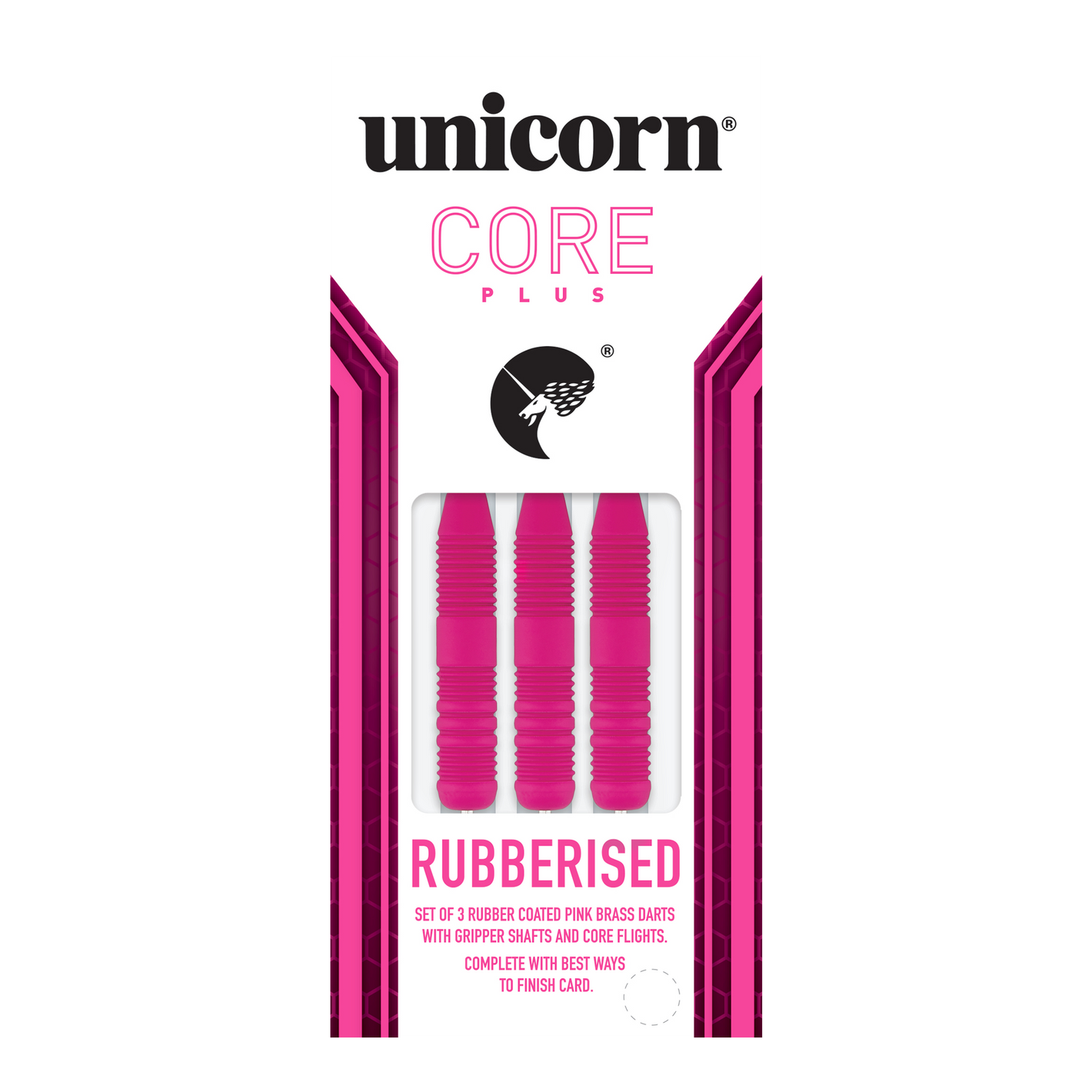 Unicorn Core Plus Rubberised Pink Steeldarts