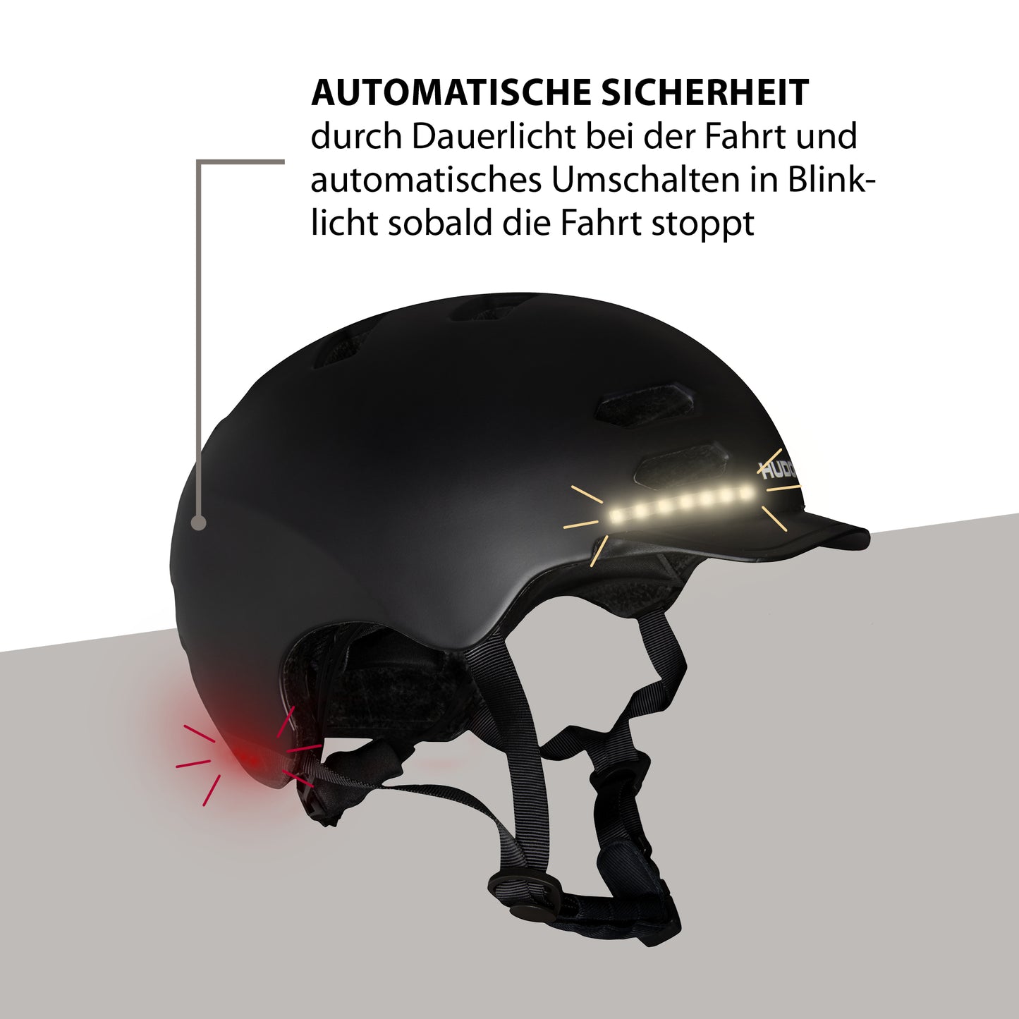 HUDORA skater helmet LED, black