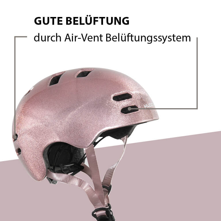 HUDORA skater helmet Reflect, rosé