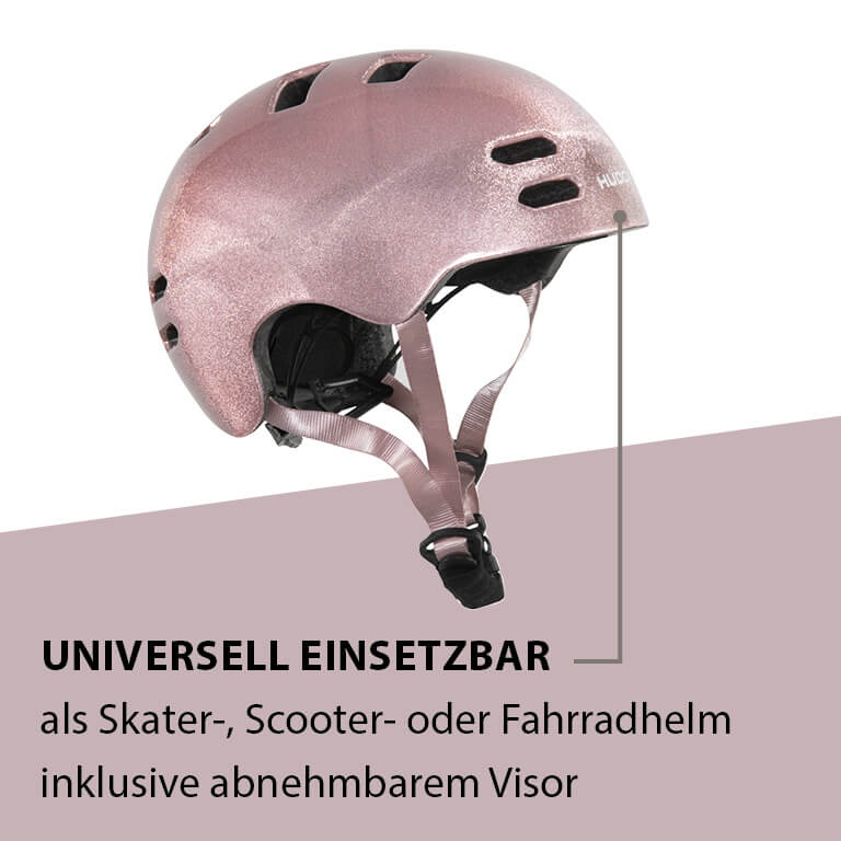HUDORA skater helmet Reflect, rosé