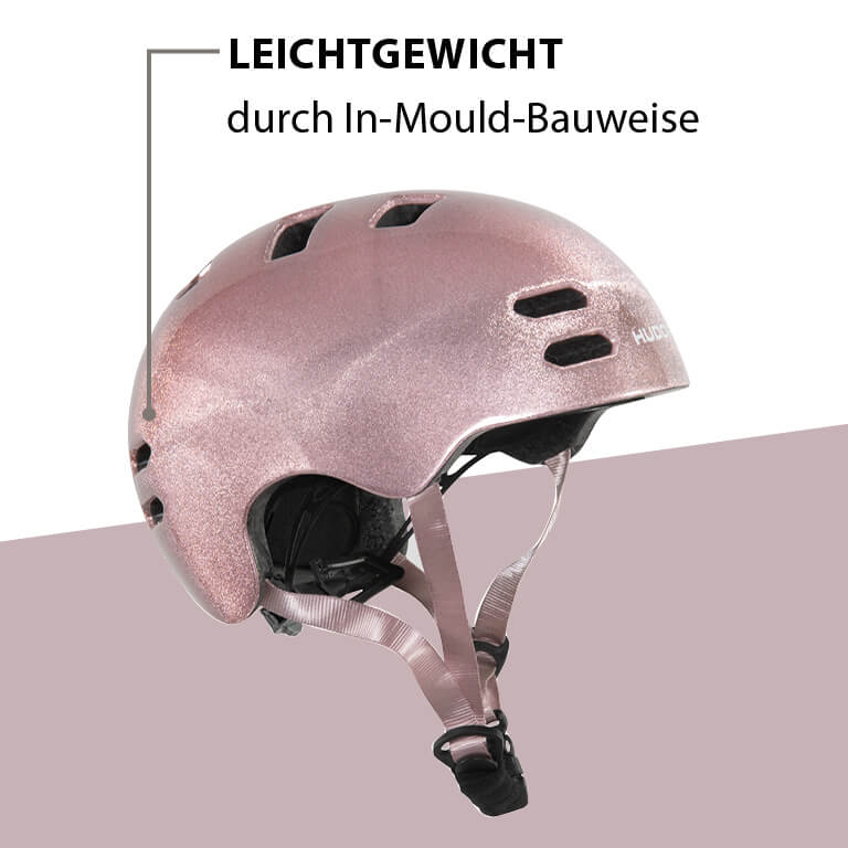 HUDORA skater helmet Reflect, rosé