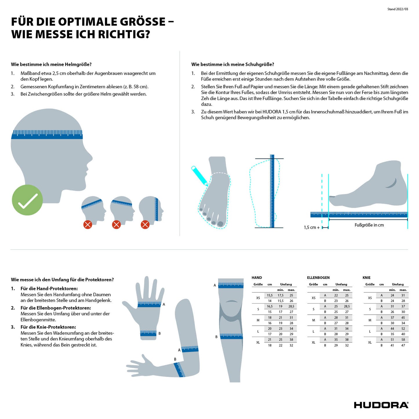 HUDORA Biomechanical Protector Set Comfort, blue