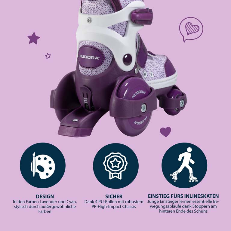 HUDORA roller skates My First Quad, lavender, size. 26-33