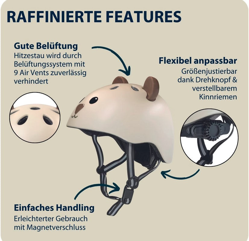 HUDORA children's helmet Beary, mocha