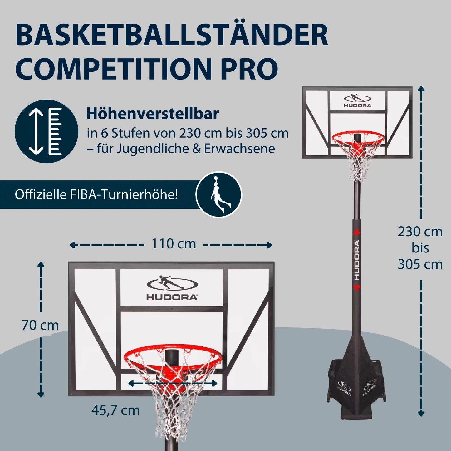 HUDORA Basketball Stand Competition Pro
