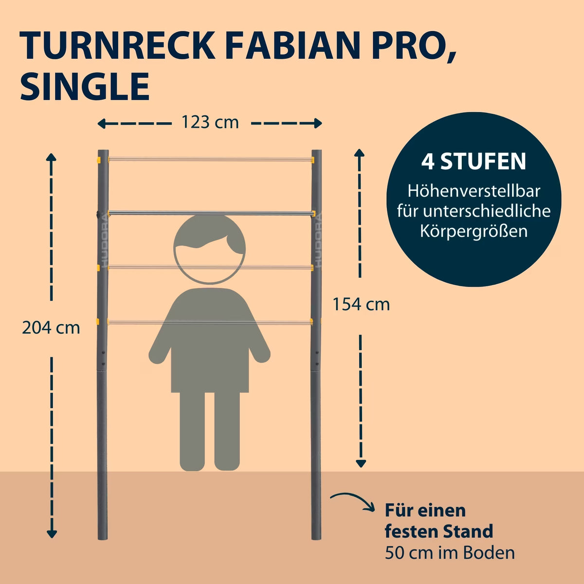 HUDORA gymnastic bar Fabian Pro Single 