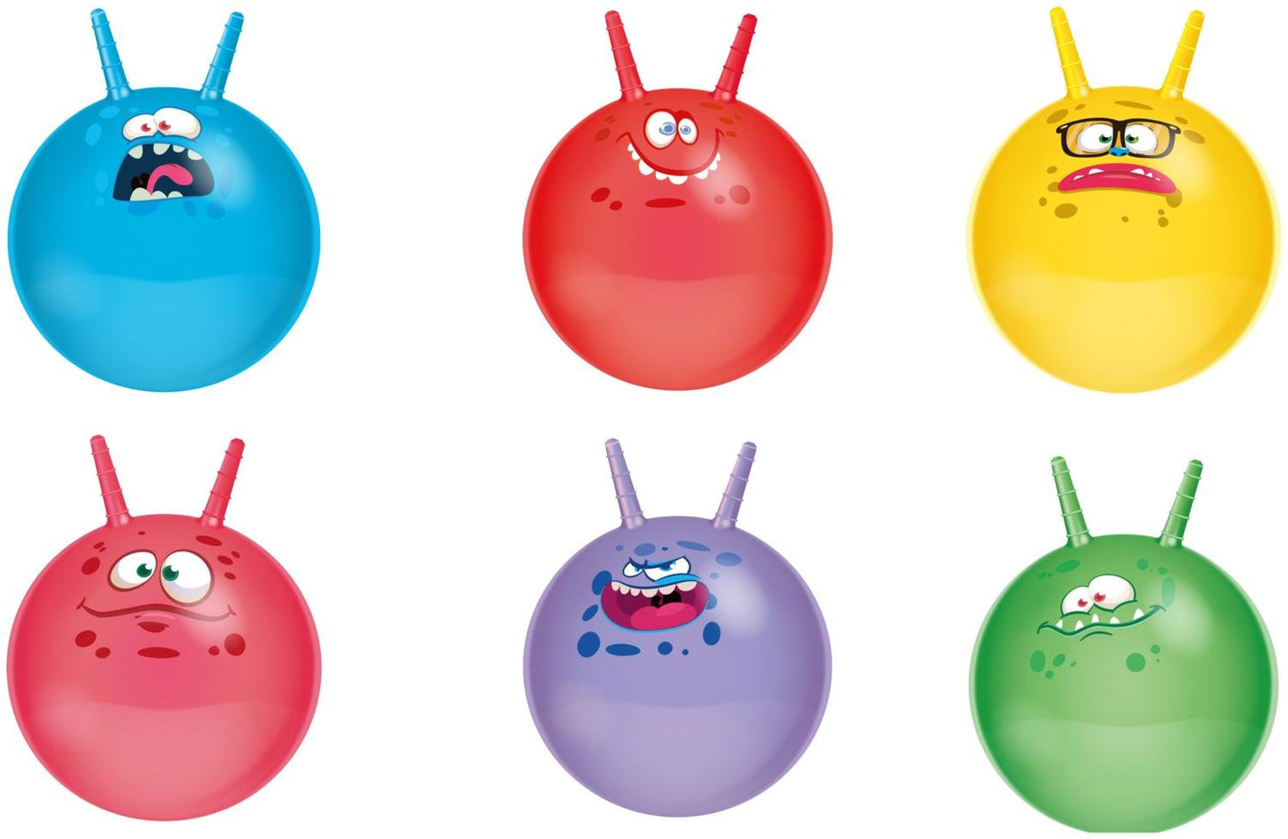 Hüpfball 45cm mit Monstergesicht von EDDY TOYS, verschiedene Farben