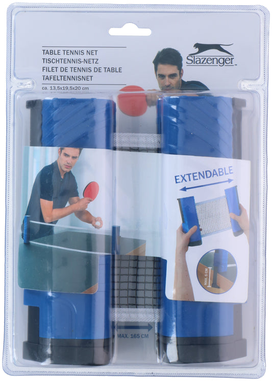 Tischtennisnetz, ausziehbar in Schwarz/Blau von SLAZENGER