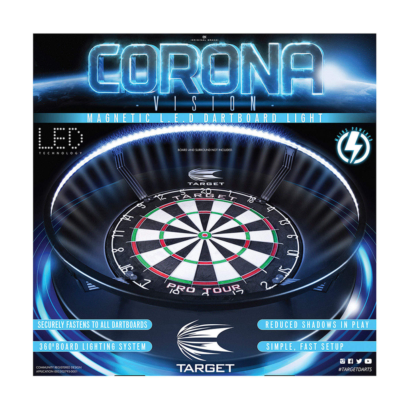 Target CORONA Vision LED Dartboard Lighting System