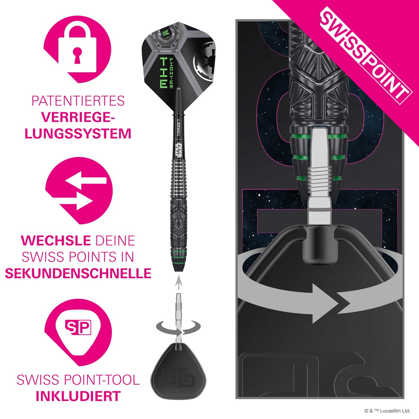 Target Star Wars Tie Fighter Swiss Point Steeldarts