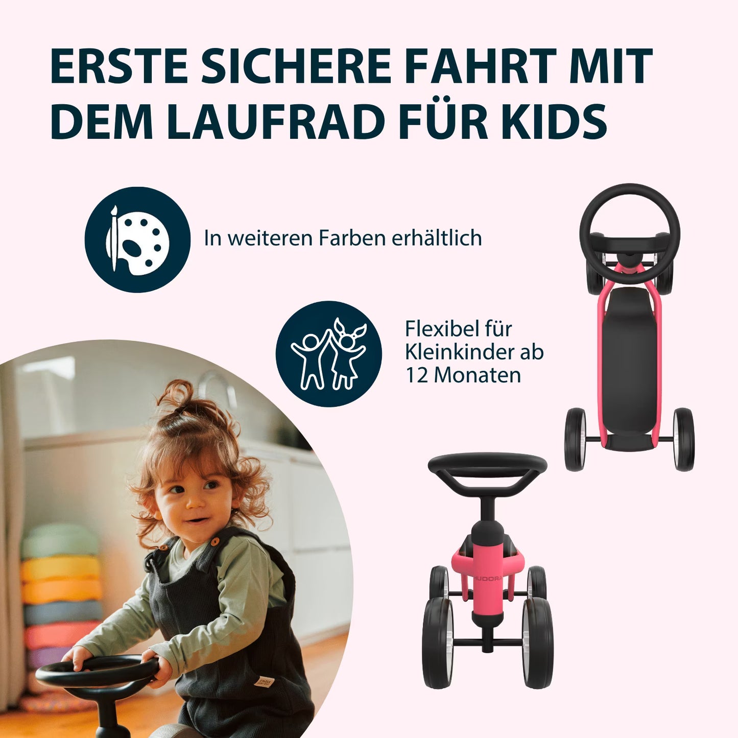 HUDORA balance bike Up 6“ - various colors