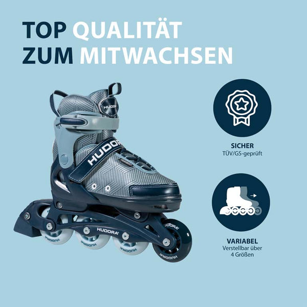 HUDORA Inline Skates, Leon 2.0, ocean, Gr. 29-40