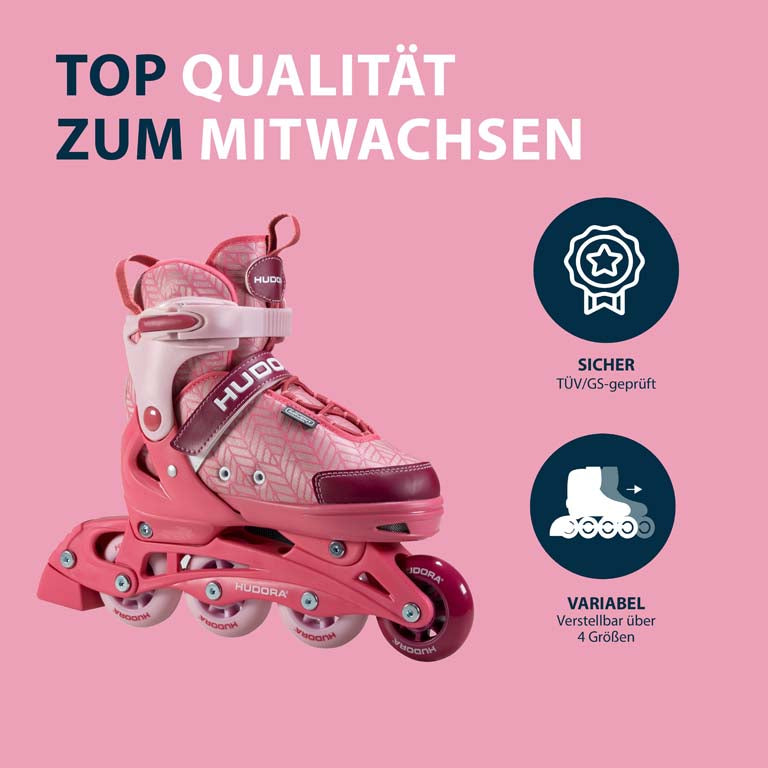HUDORA Inline Skates, Mia 2.0, pixie, size. 29-40