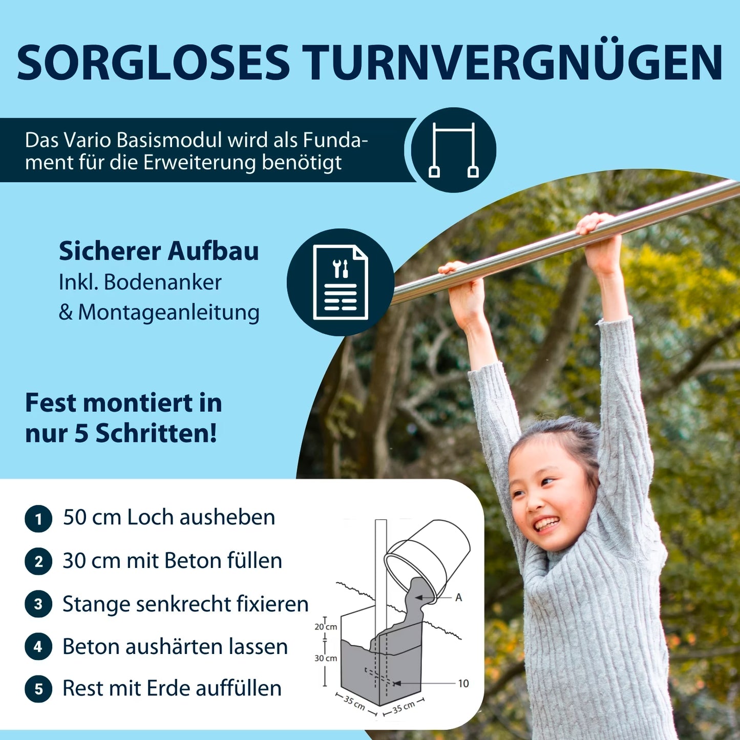 HUDORA Vario gymnastics bar extension double bar (additional module) 
