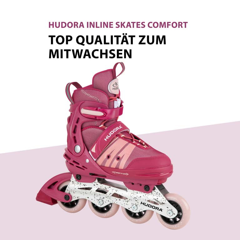 HUDORA Inline Skates Comfort, strong berry, size. 29-40