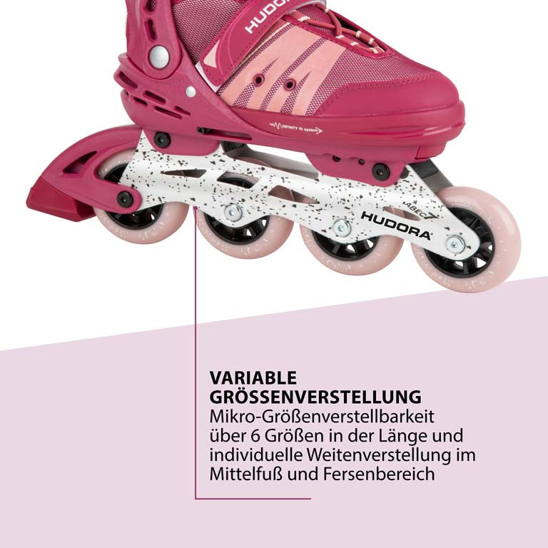 HUDORA Inline Skates Comfort, strong berry, size. 29-40