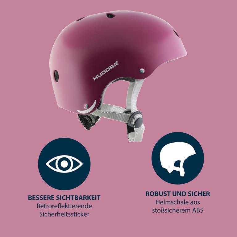 HUDORA skater helmet, berry 