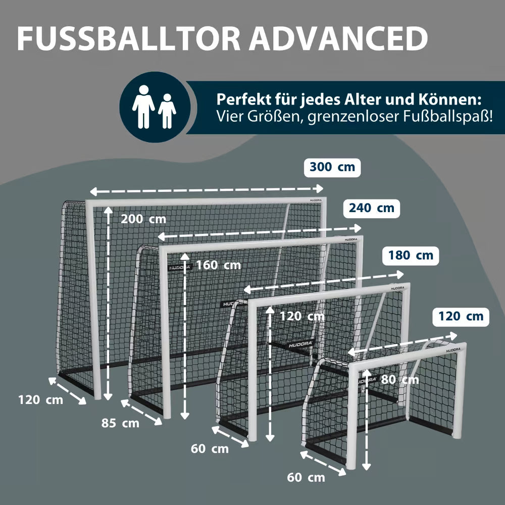 HUDORA Fußballtor Advanced White, verschiedene Größen (B-Ware)