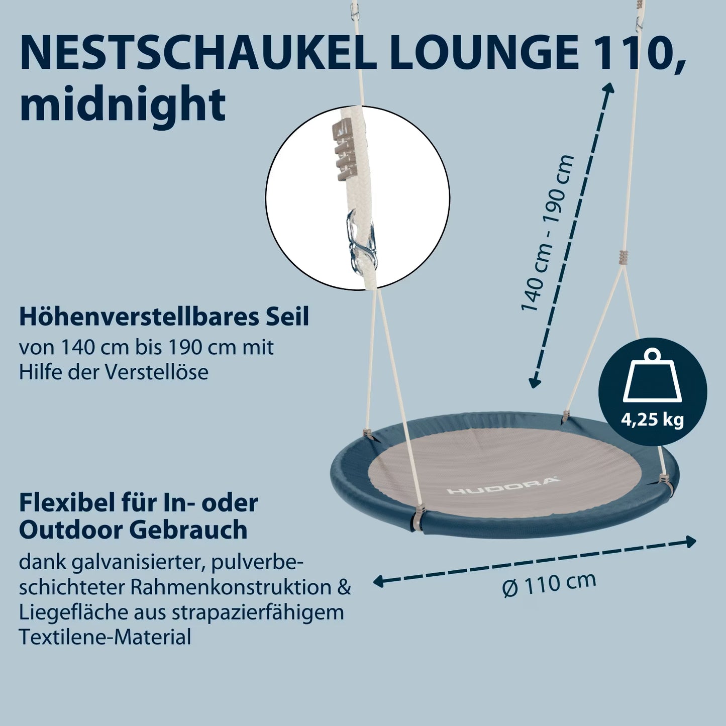 HUDORA Nestschaukel Lounge 110, verschiedene Farben, B-Ware