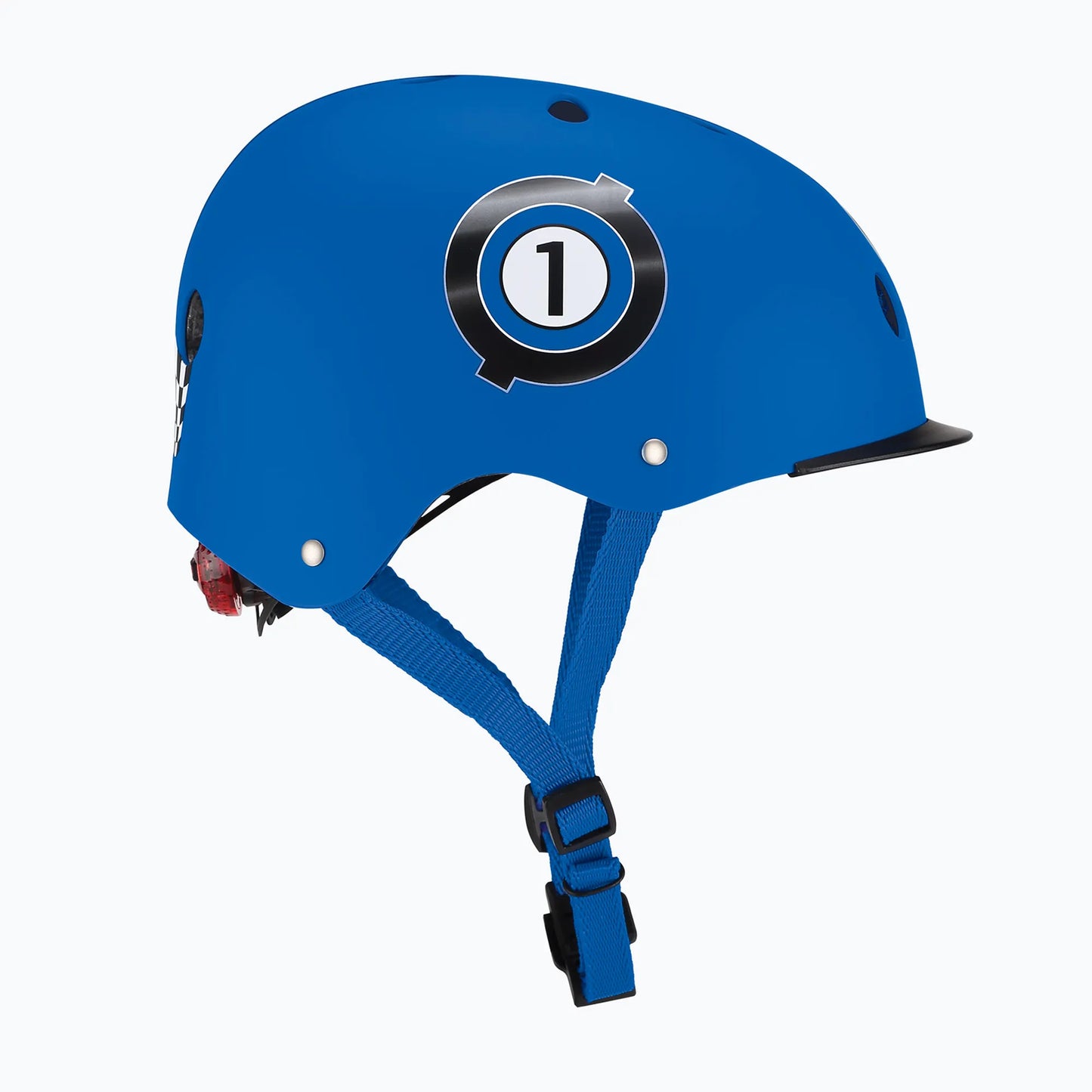 Globber Kinderhelm Elite Lights Navy Blue Racing - Gr. XS/S (48-53 cm)