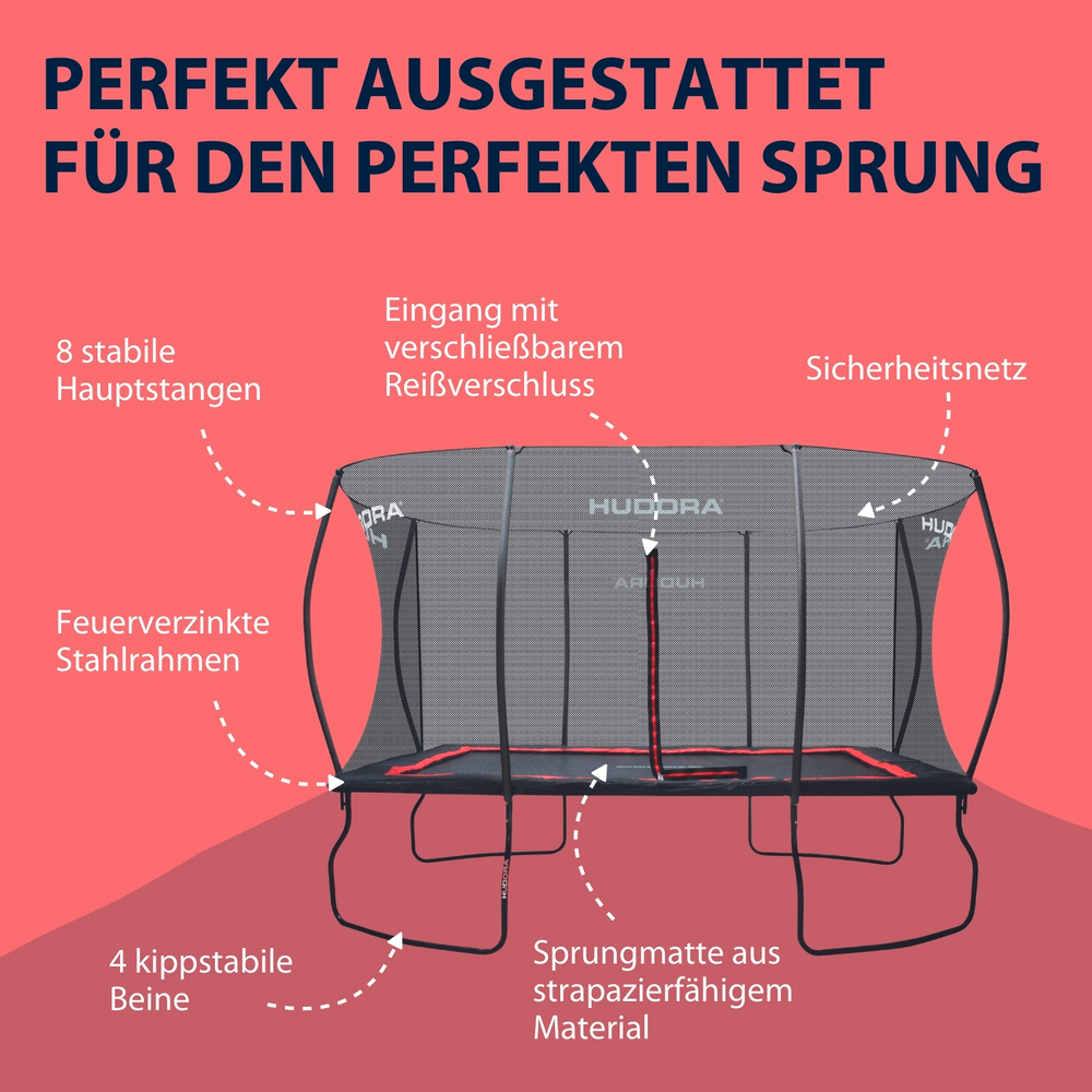 HUDORA Trampolin 4square 244 x 366 (B-Ware)