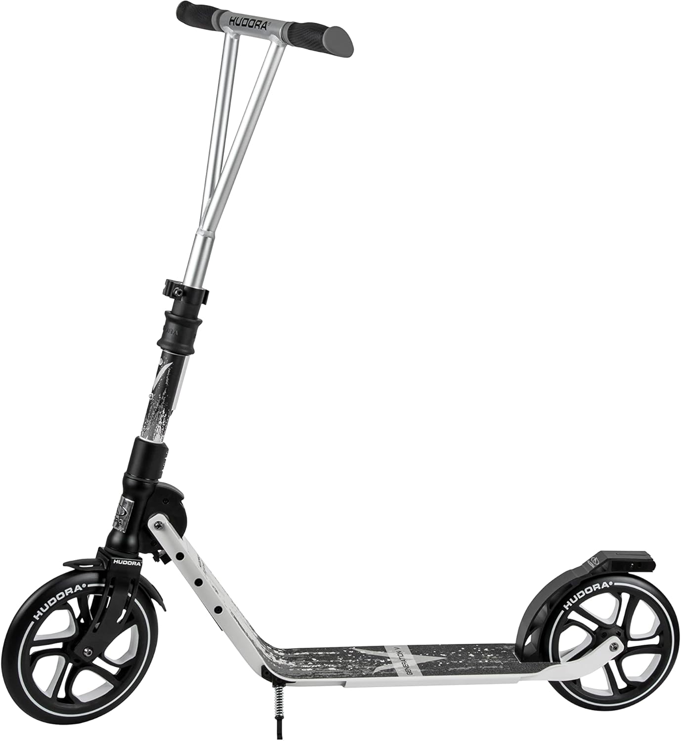 HUDORA BigWheel Generation V 230 Scooter, Weiß für Jugendliche & Erwachsene