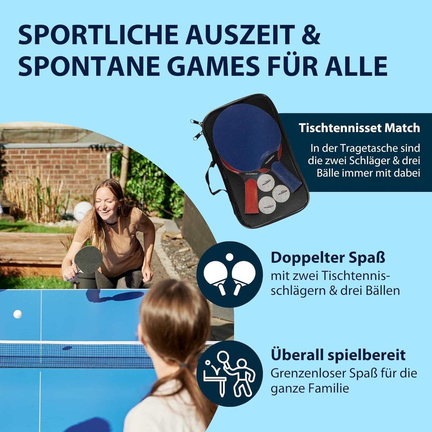 Hudora Outdoor Table Tennis Set
