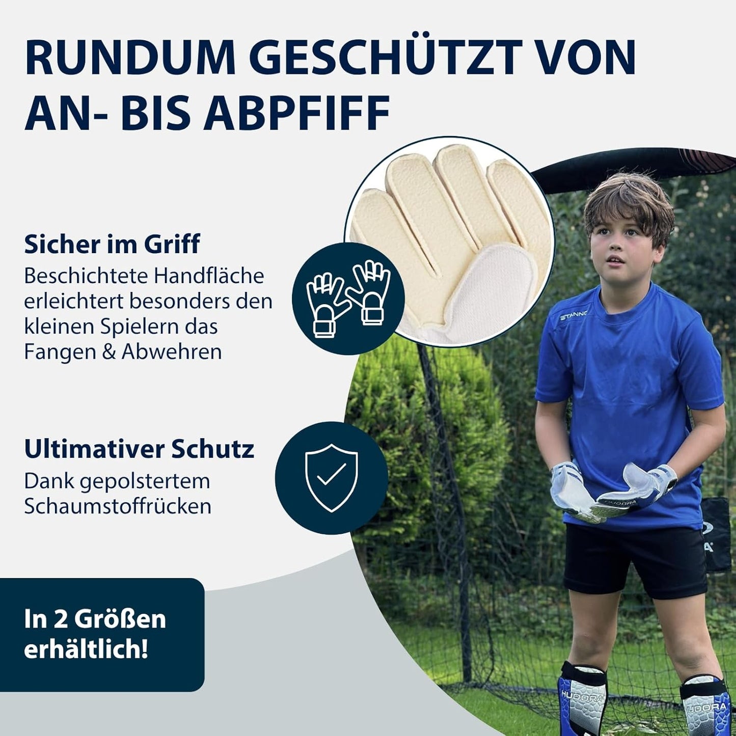 HUDORA goalkeeper gloves for children, blue