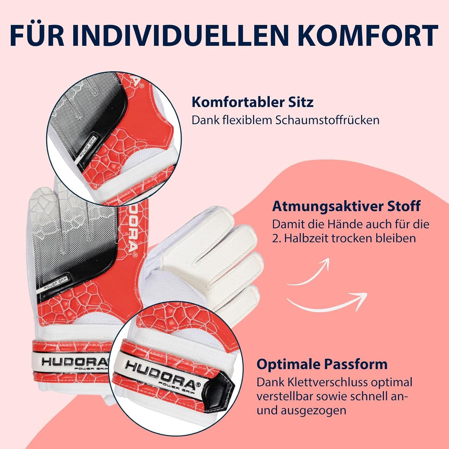 HUDORA goalkeeper gloves for children, blue
