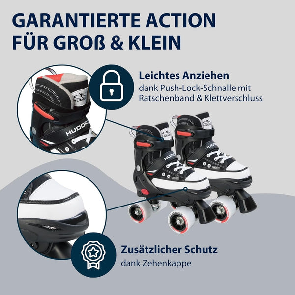 HUDORA Rollschuh Roller Skate, schwarz, Gr. 28-39