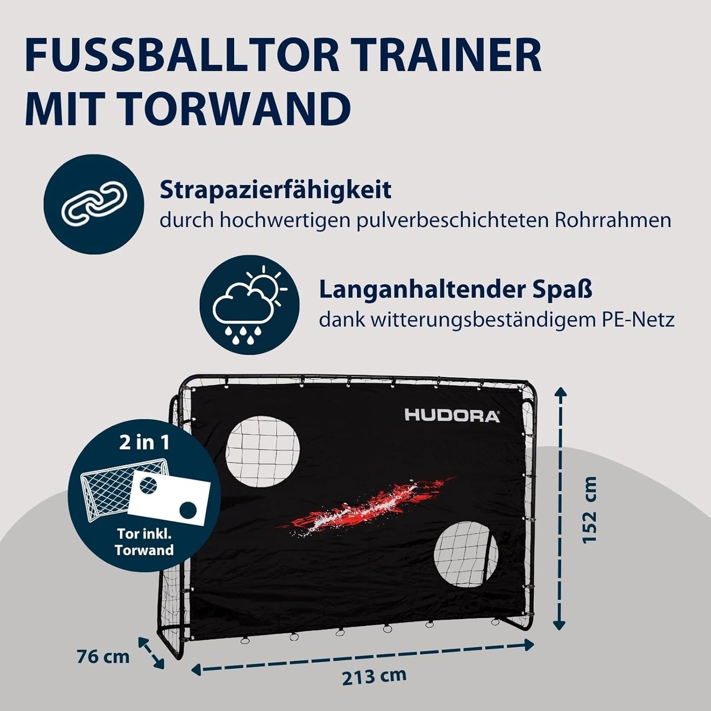 HUDORA soccer goal trainer with goal wall