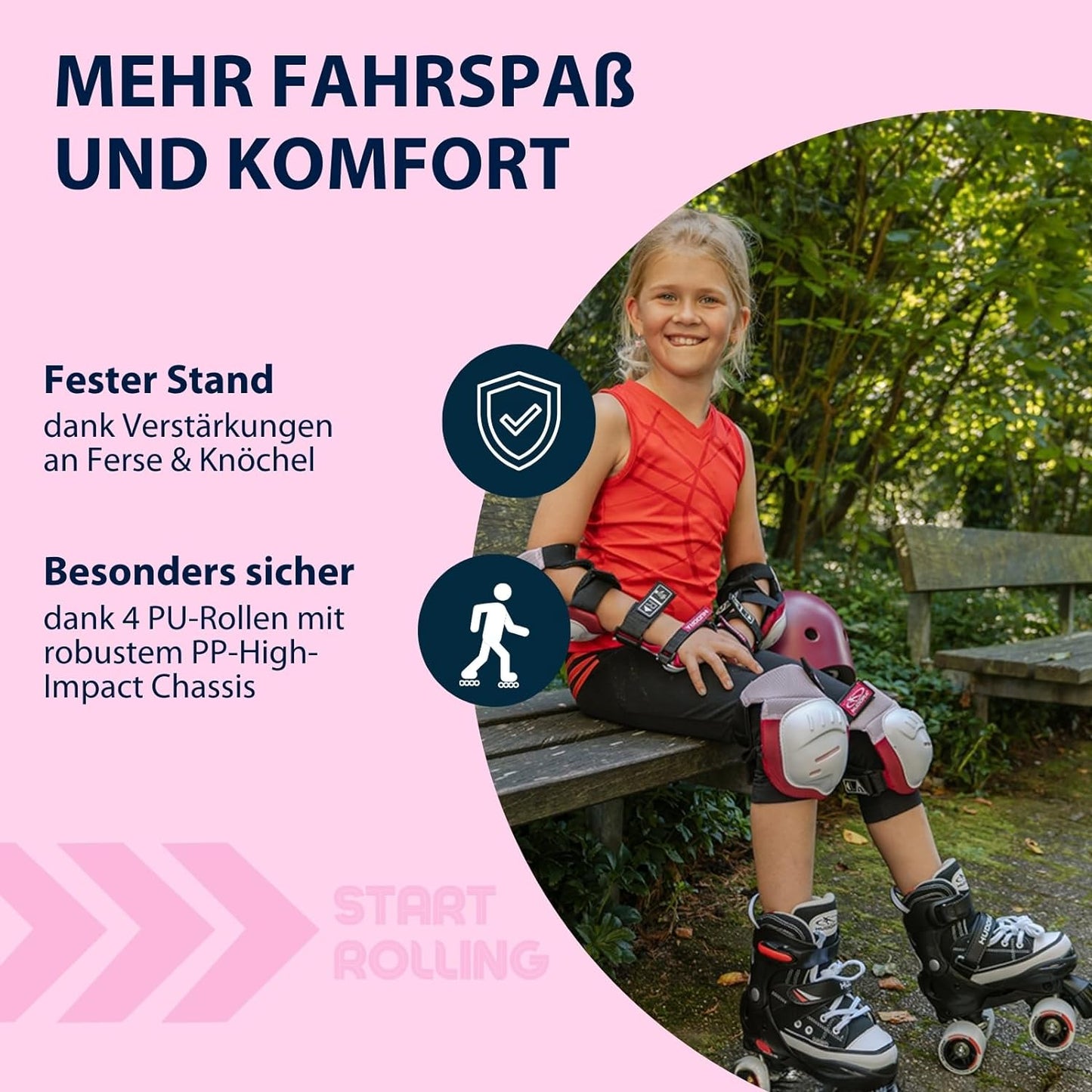 HUDORA roller skate roller skate, pink, size. 28-39