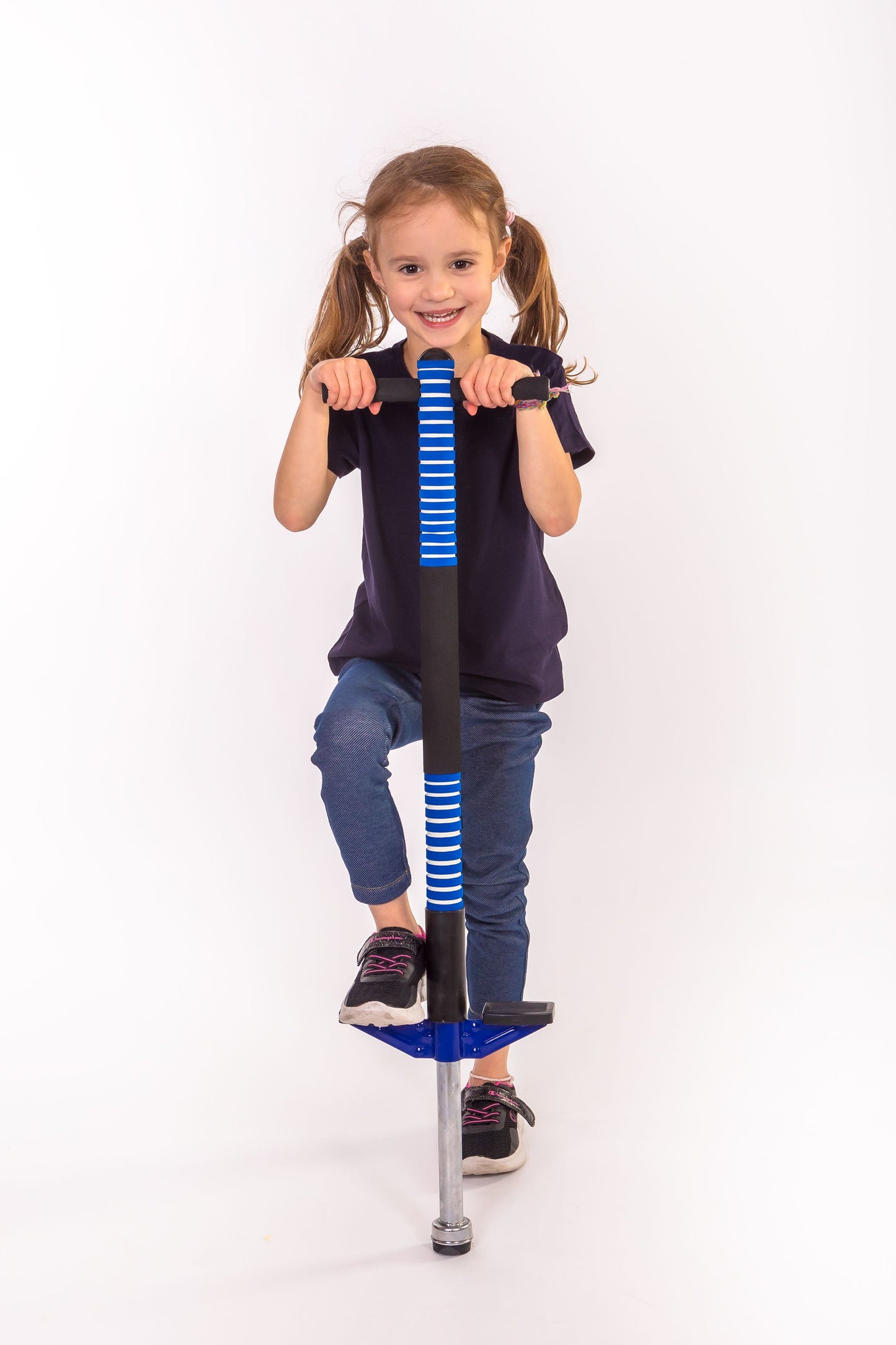 Pogo Stick blau / schwarz, Höhe 95 cm