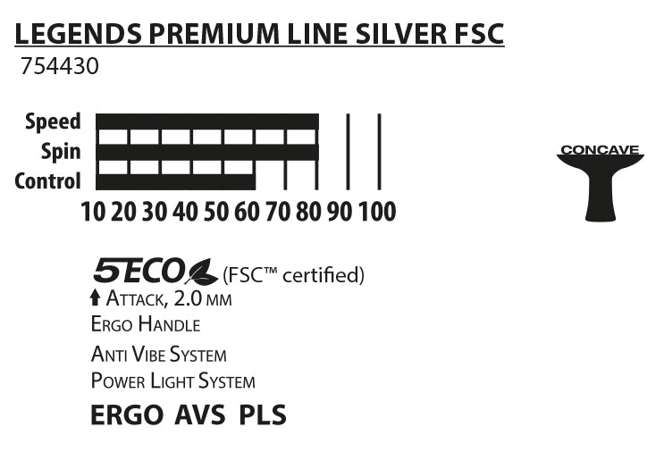 Raquette de tennis de table Donic Schildkröt Legends Silver, Premium Line, housse incluse
