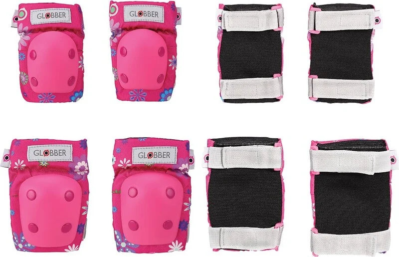 Globber Kleinkinder Protektoren-Set für Junioren XXS - Blumen rosa