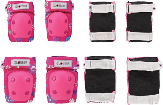 Globber Kleinkinder Protektoren-Set für Junioren XXS - Blumen rosa