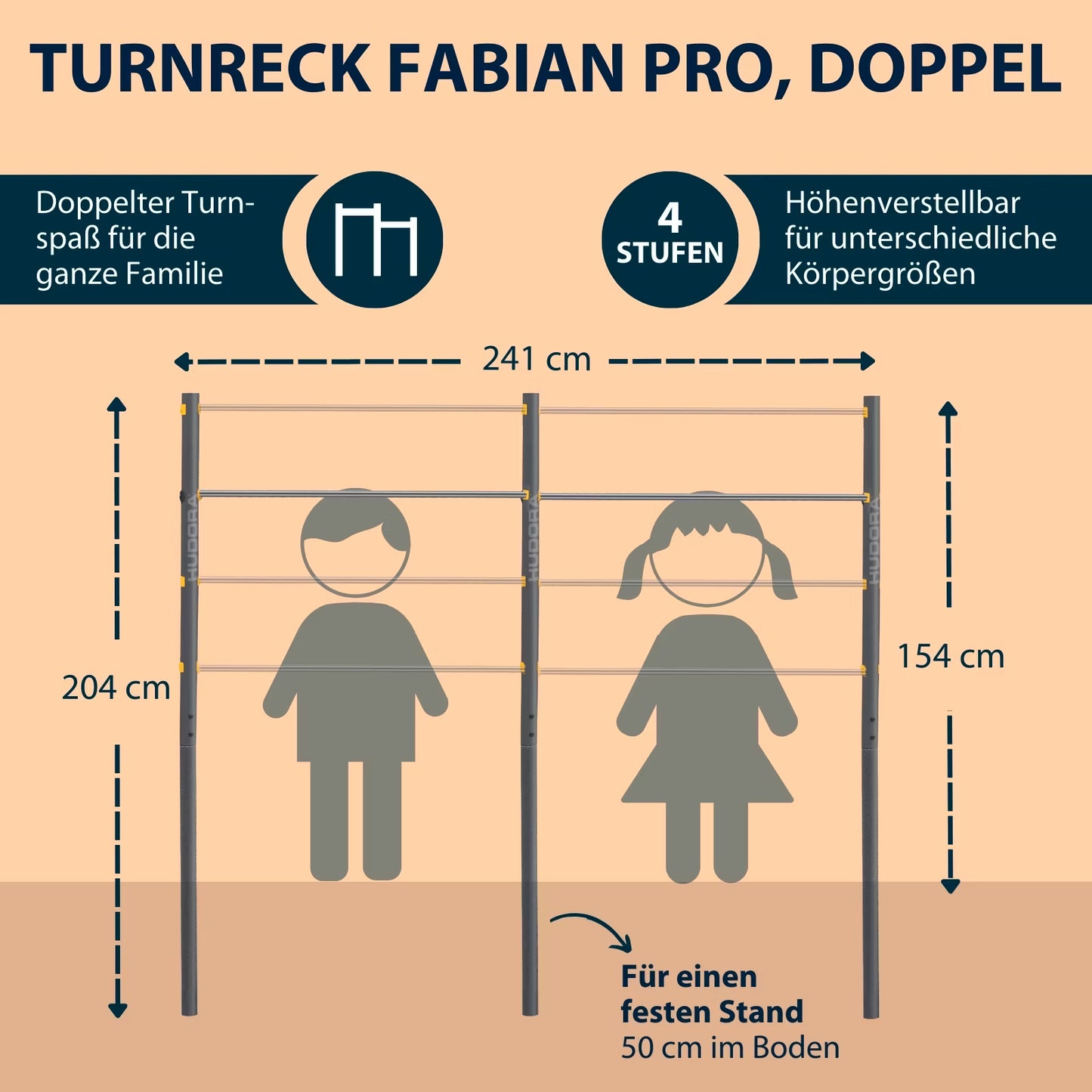 Barre de gymnastique double HUDORA Fabian Pro 