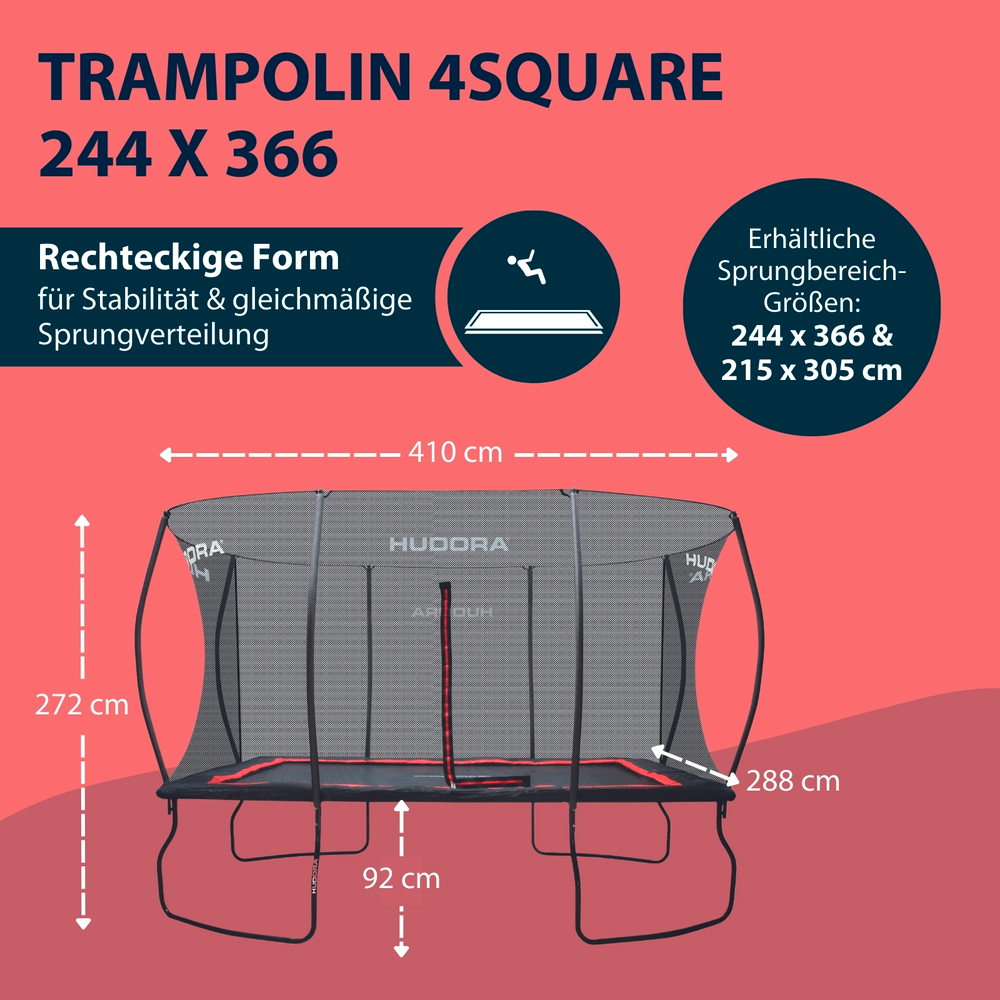 HUDORA Trampolin 4square 244 x 366 (B-Ware)