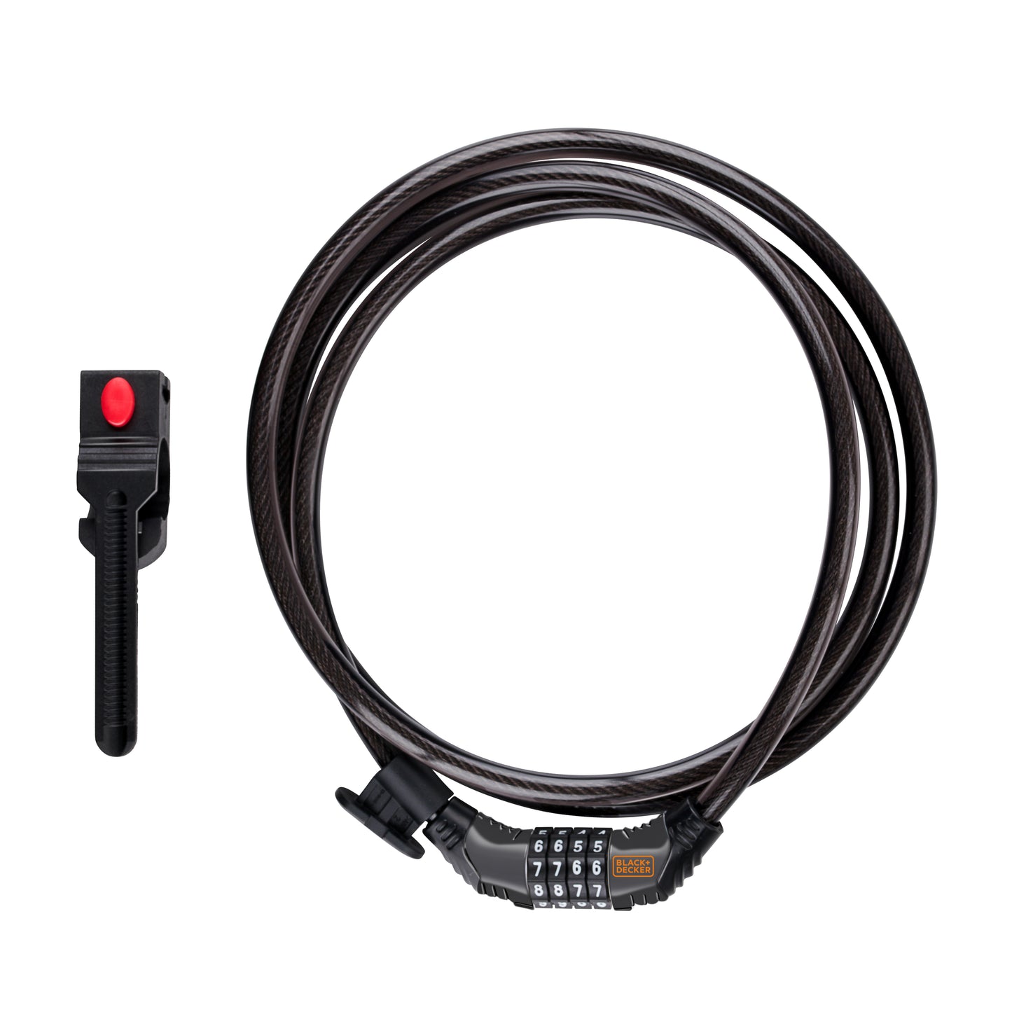 Bicycle combination lock from Black+Decker, 180 cm