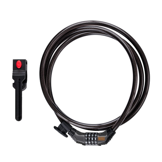 Bicycle combination lock from Black+Decker, 180 cm