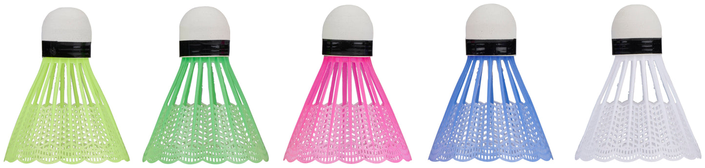 Badminton - Federball - Bälle, 5 Stück - bunt