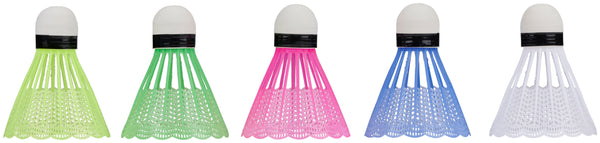 Badminton - Federball - Bälle, 5 Stück - bunt