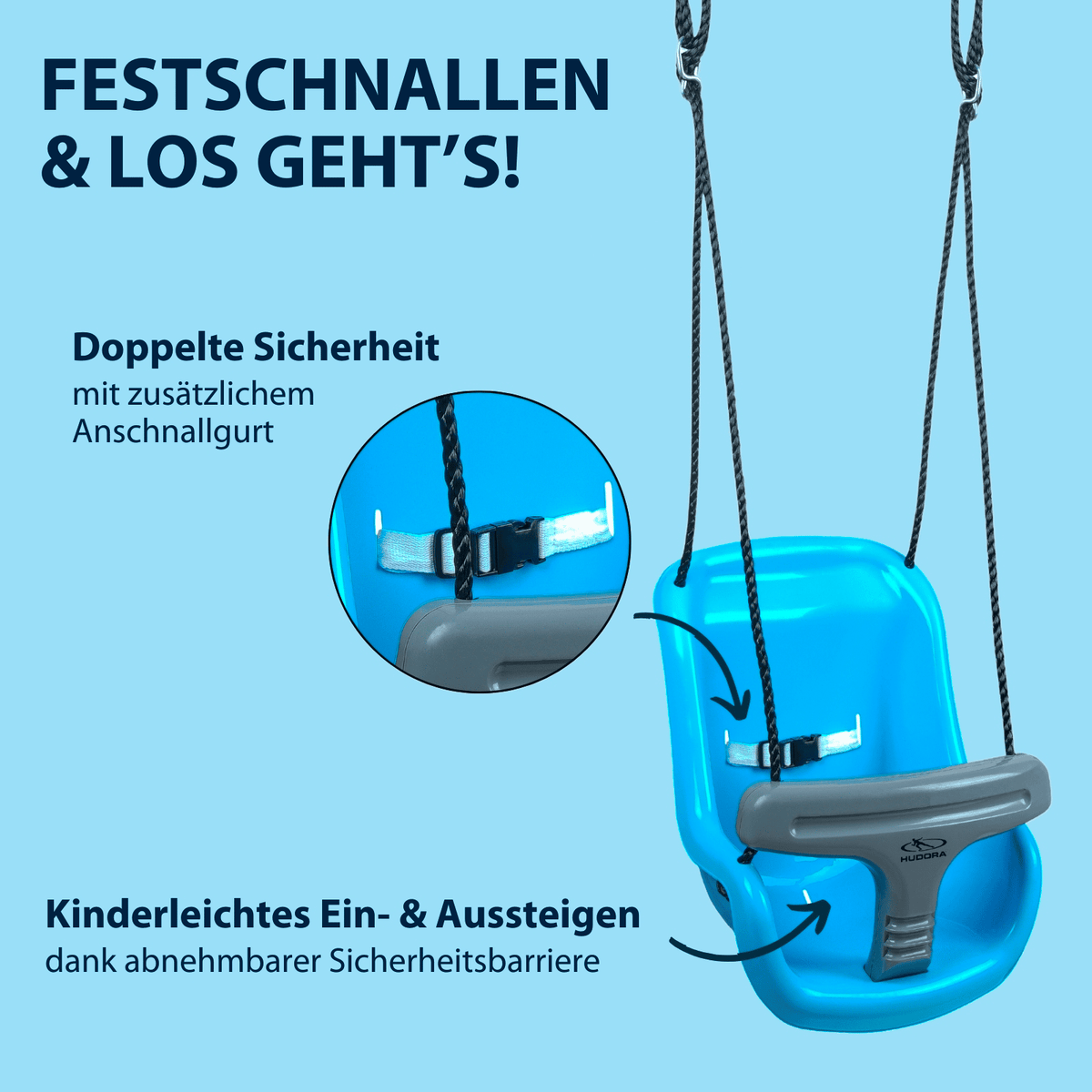 Balançoire haute pour bébé HUDORA, bleu/gris