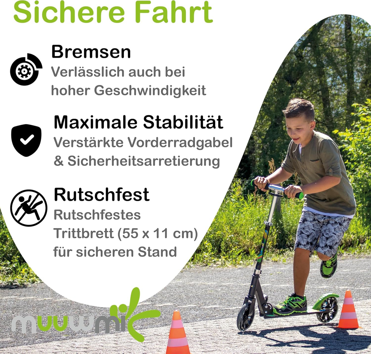 muuwmi Aluminium Scooter Neon 180 mm (B-Ware)