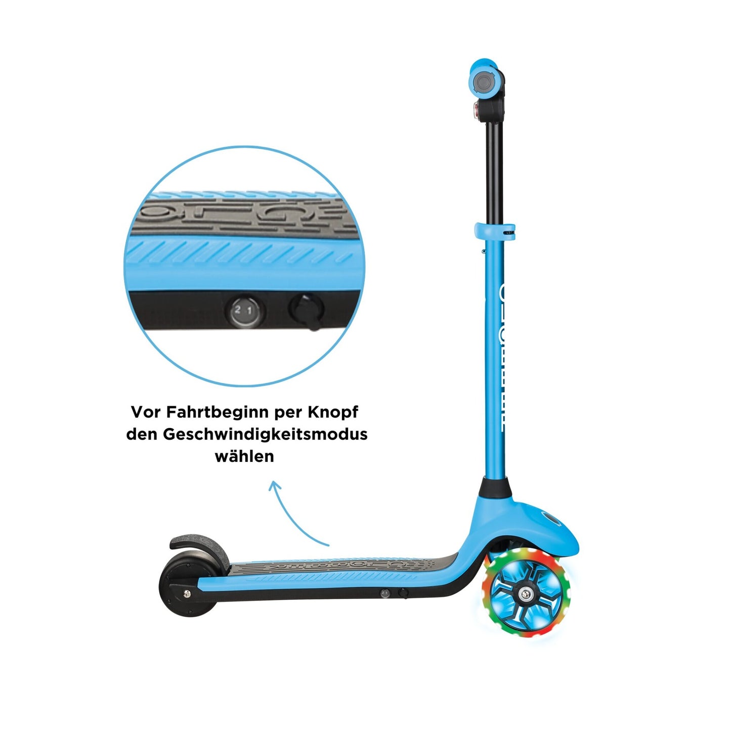 Globber E-Scooter - E-MOTION 4 PLUS mit Leuchtrollen - verschiedene Farben